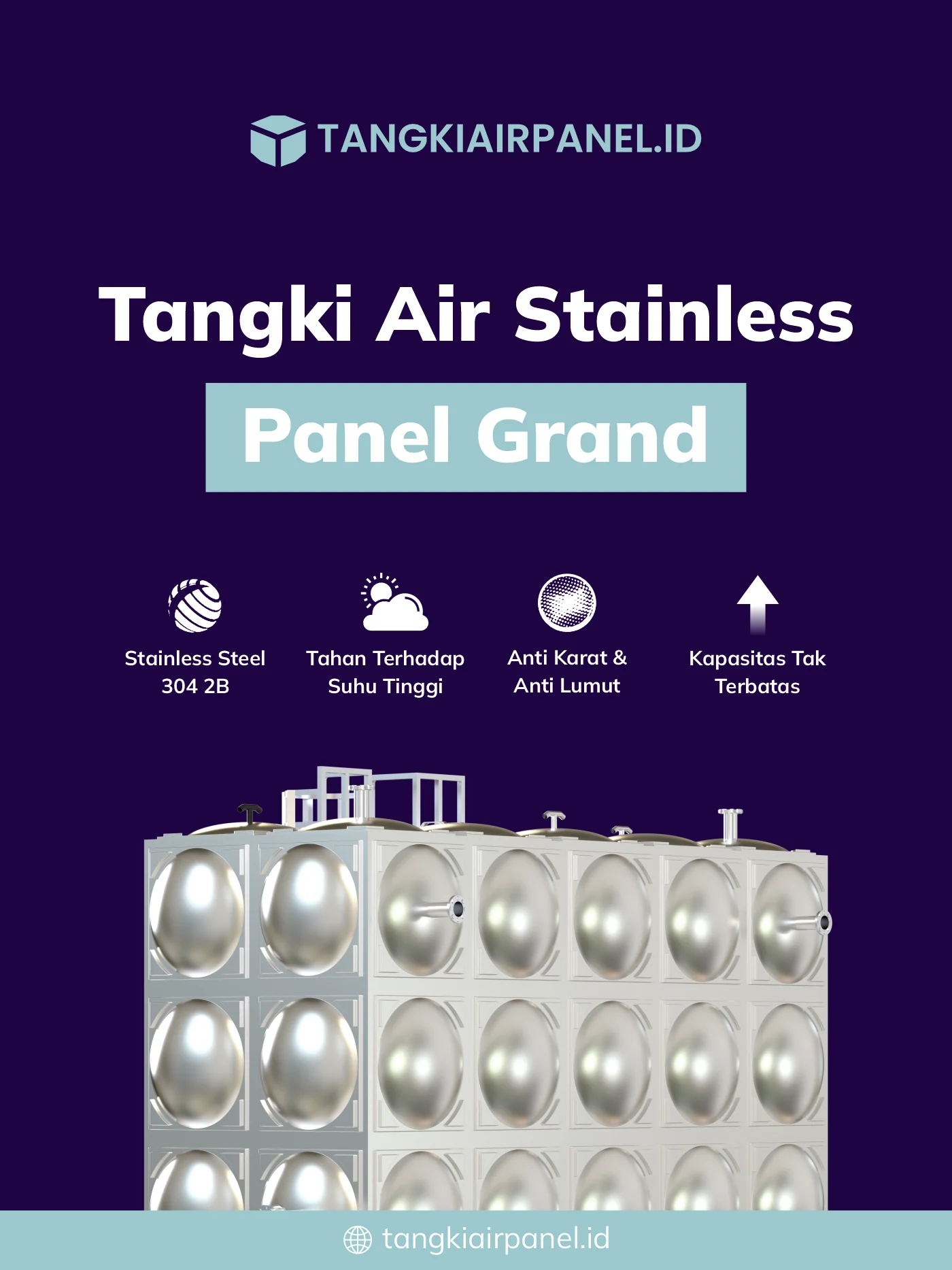 Rekomendasi Tandon Air Kotak Stainless Panel Grand