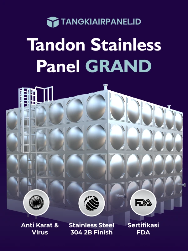  Tandon Stainless Panel Grand, Mudah Pemasangan 