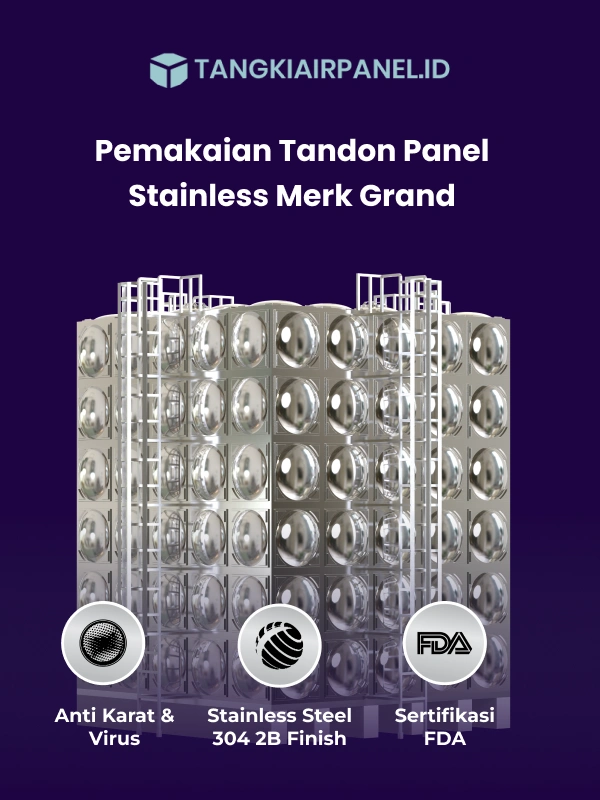 Pemakaian Tandon Panel Stainless Merk Grand