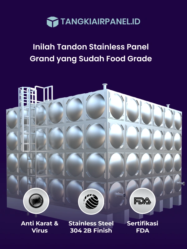 Inilah Tandon Stainless Panel Grand yang Sudah Food Grade